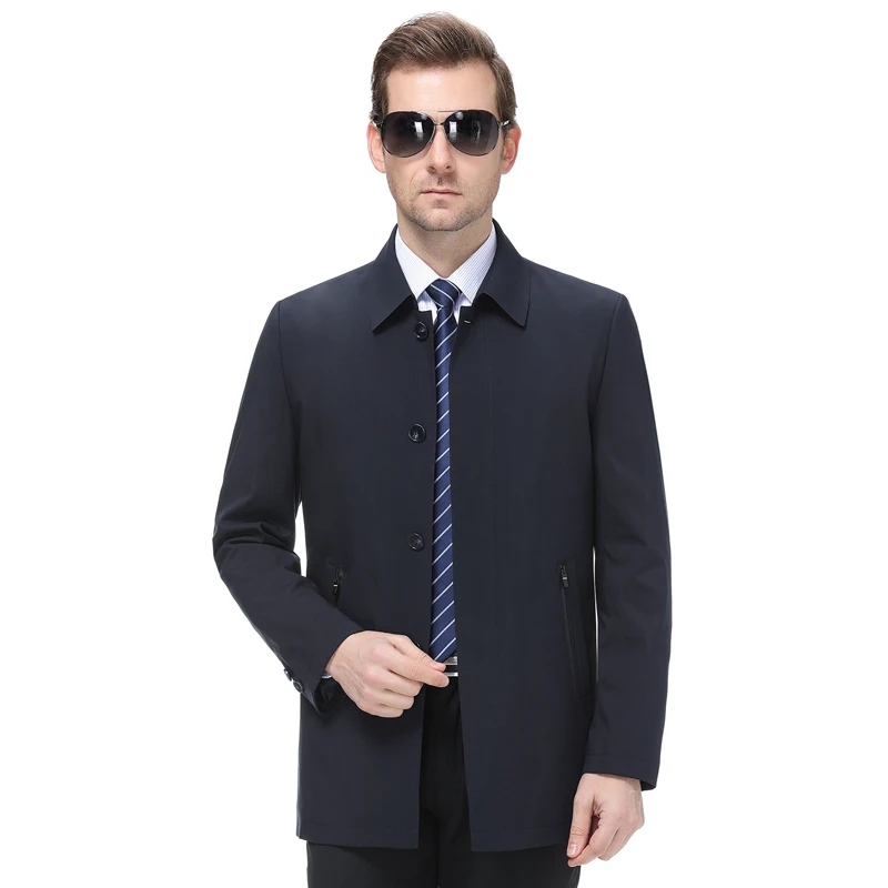 M-4XL Горячая новая весенняя/Осенняя мужская новая куртка модная Персонализированная на заказ свободная ветровка средней длины - Цвет: blue