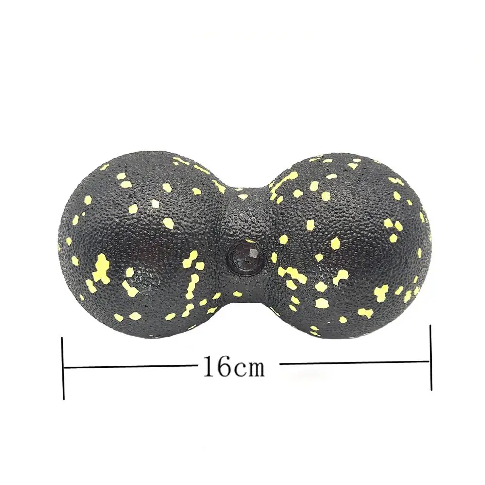 BlackYellow16cm Арахисовые массажные шарики, набор шариков для Лакросса, физический триггер, точечная терапия, Миофасциальный Релиз, мышечные узлы, Йога, Кроссфит, самомассаж - Цвет: BlackYellow16cm