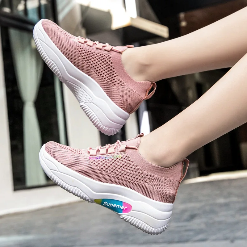 Womens Outdoor Flats Sports Shoes Breathable Casual Sneakers Running Shoes Size