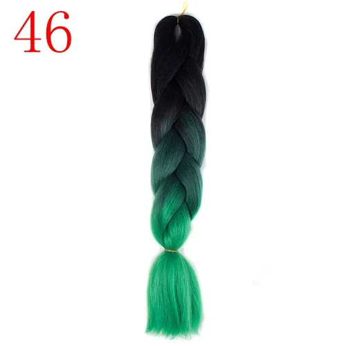 46 24inch Jumbo Braids Long Ombre Jumbo Synthetic Braiding Hair Crochet Blonde Pink Blue Grey Hair Extensions African Viscera - Цвет: 46