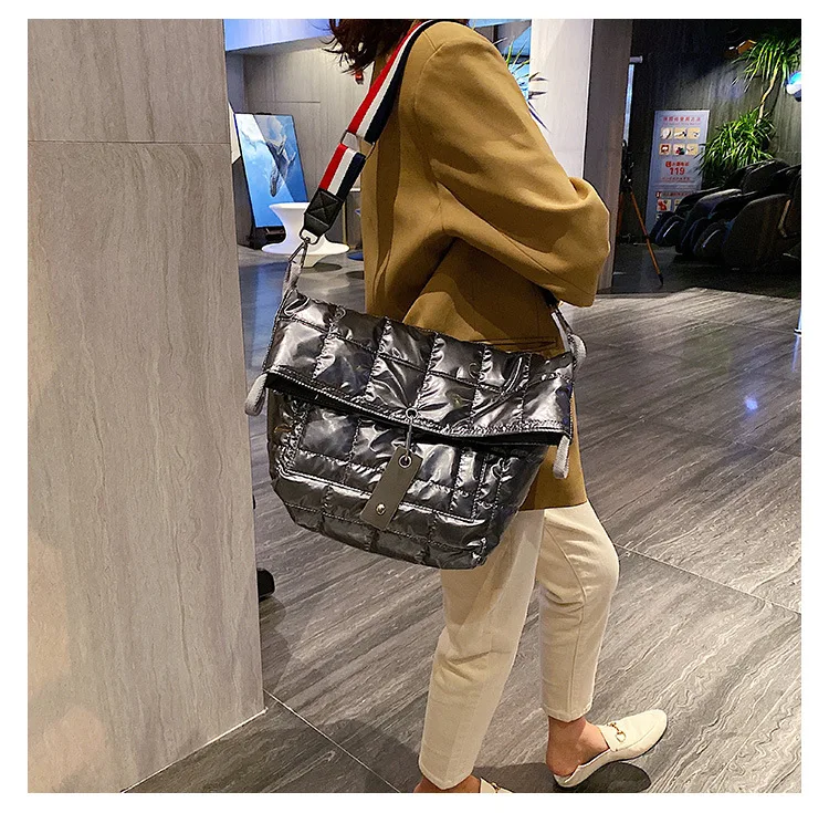 

2019 New Style Casual Bag Women's Korean-style Fashion Shoulder Winter Western Style Textured Space Cotton Shoulder WOMEN'S Bag