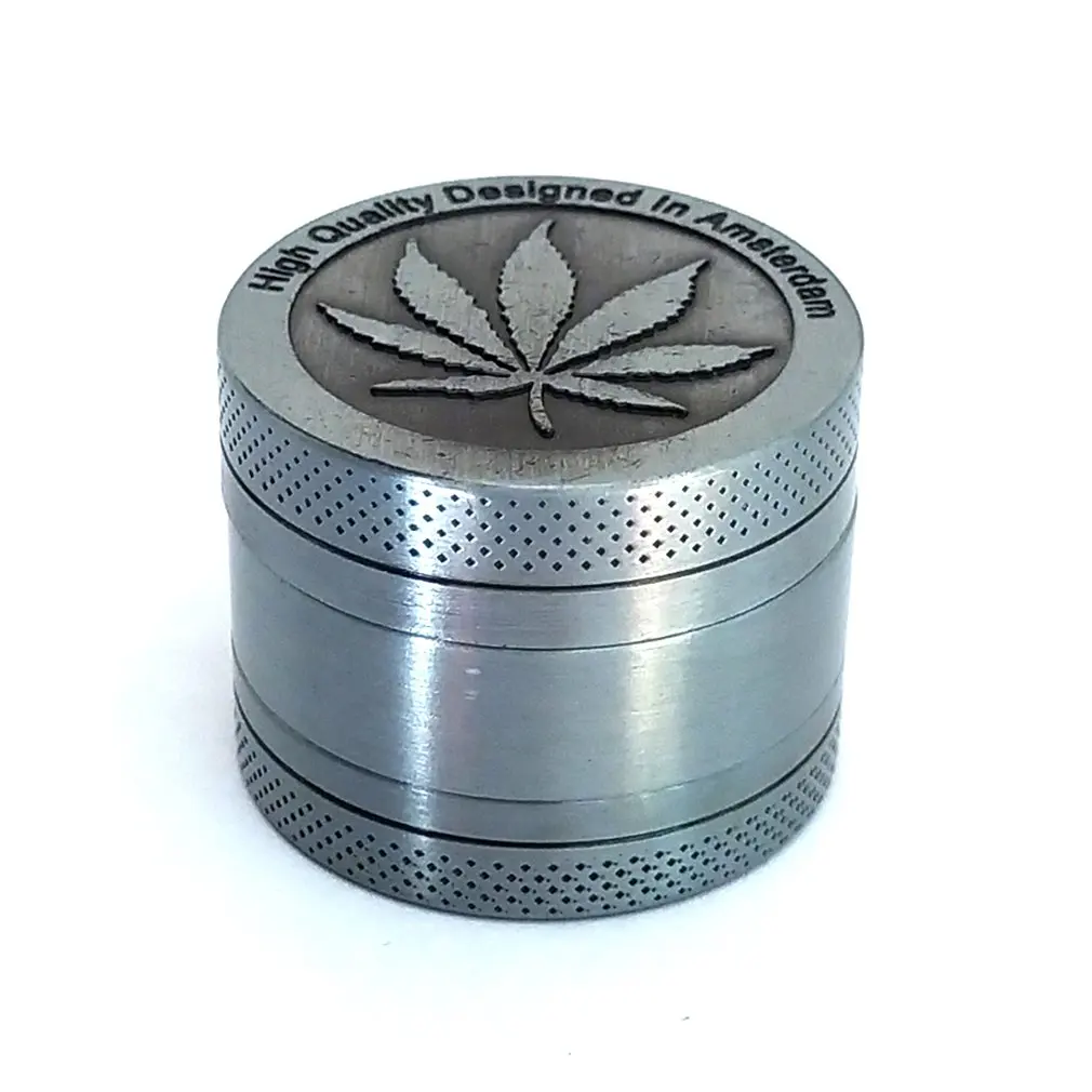 4-Layers Herb Grinder Spice Tobacco/Weed Smoke Metal Crusher Leaf Design 40MM 