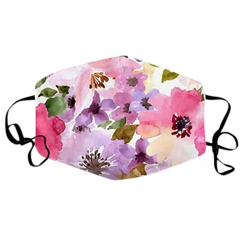 

1PC Mask + 2 Filters Polyester Reusable Face Mask Fashion Print Adult Breathing Mouth Cover Mouth Mask With Design Cubrebocas