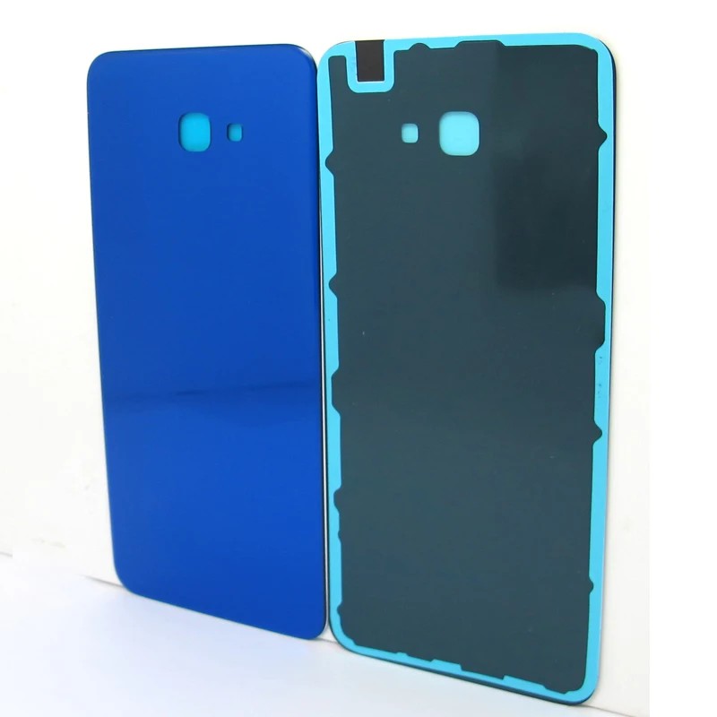 Чехол на заднюю панель для samsung Galaxy J4+ J415F J6+ J610F, чехол на заднюю дверь, стеклянная крышка, черный, синий, красный
