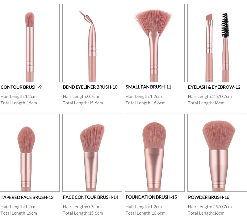 Anmor 16Pcs/lot  Makeup Brushes Set Synthetic Hair Professional Make Up Brush For Eyeshadow Foundation Powder Eyeliner Eyelash