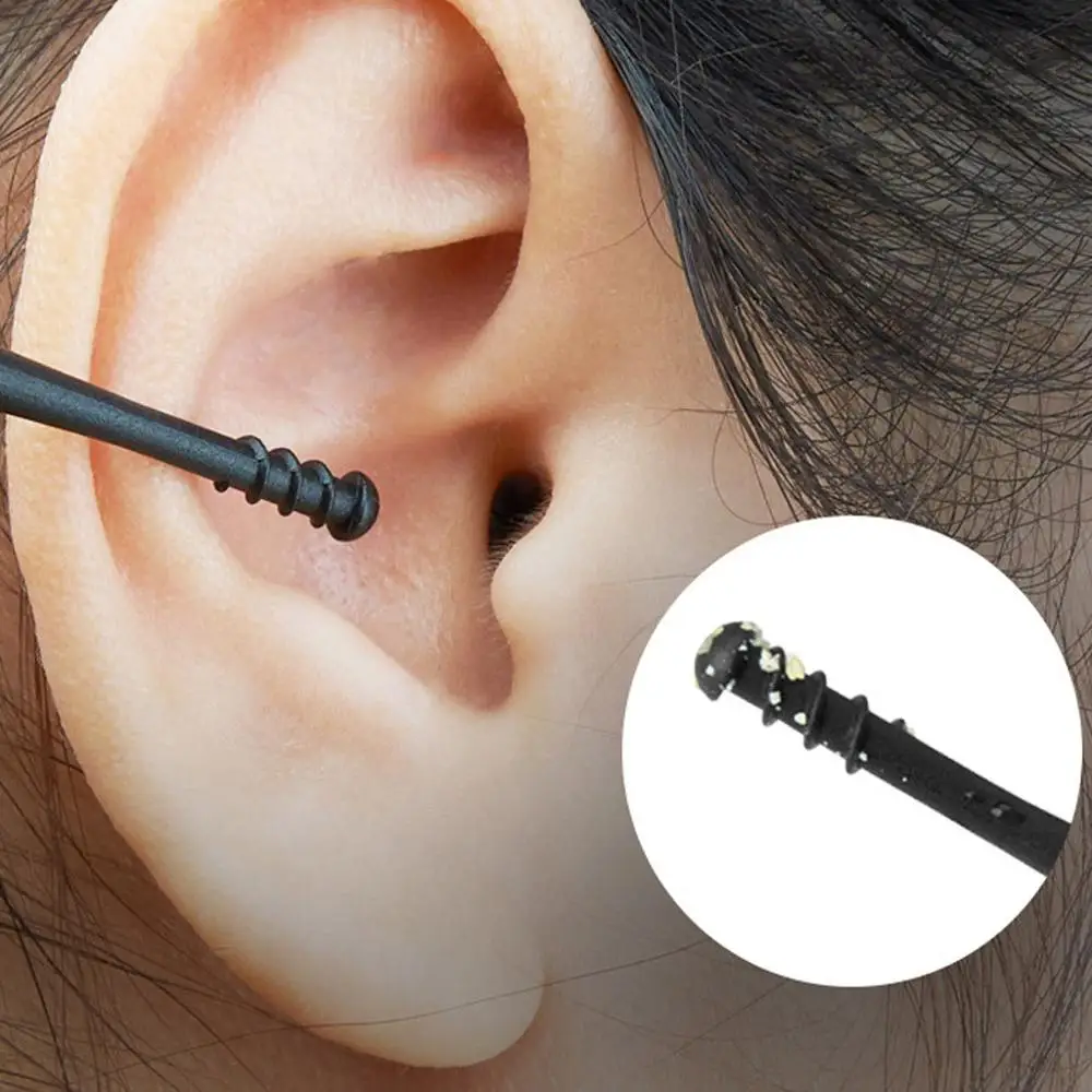 Многоразовый двойной головкой для чистки ушей палочки ушные палочки инструмент для очистки спиральная двойная головка силиконовый инструмент для чистки ушей воск для ушей