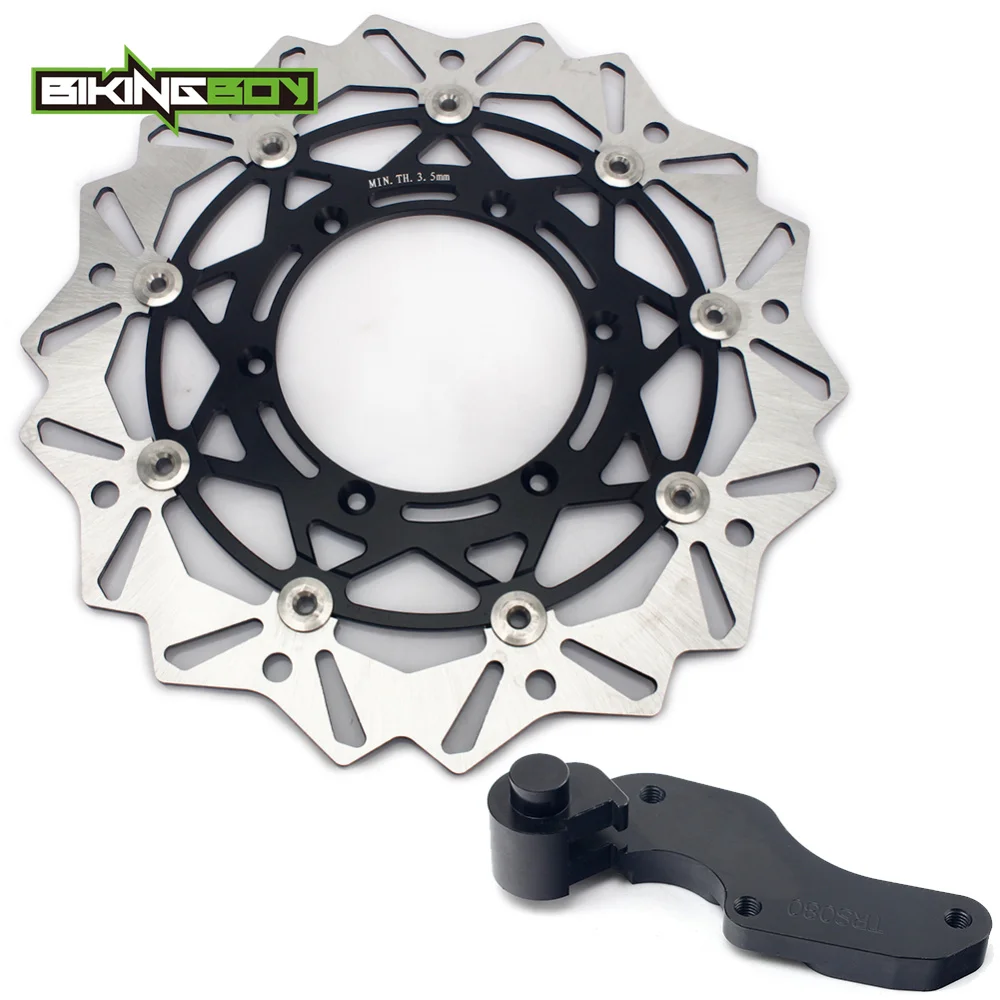 BIKINGBOY 320 мм передние тормозные диски роторы, Brakcet для Yamaha YZ 250 F YZ 250F 2007- YZ 450 F YZ 450F 2008 - Цвет: Black Black