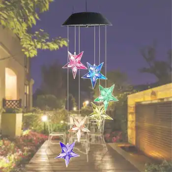 

Color Changing LED Solar Lamp Stars Wind Chimes Outdoor Waterproof Solar Powered Light Garden Decoration Outdoor Lighting Hook