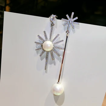 

Xinwei wholesale 925 silver needle asymmetric earrings earrings female temperament personality wild earless