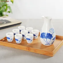 9 шт./компл. вина Винтаж Керамика винная бутылка флакон Ликер Дух играет очень важную роль в пищевой фиксаторы уход за кожей лица маска посуда чашки барные сеты вина Стекло графин