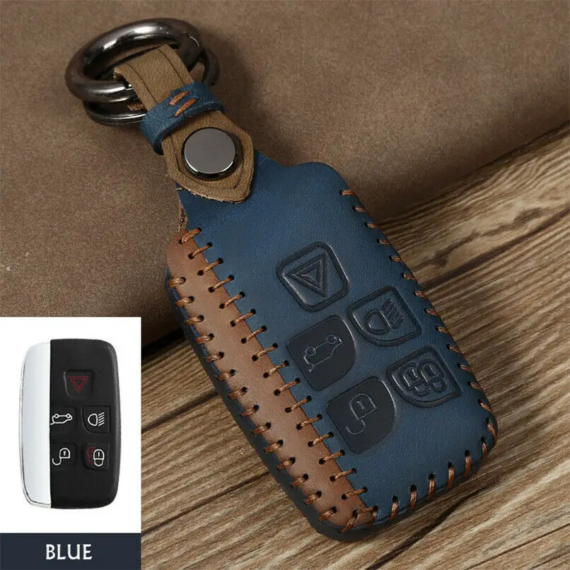 Copertura della cassa chiave a distanza in pelle retrò fatta a mano per Range Rover Land Rover Sport Discovery 4 per Jaguar XE XJ XJL XF C-X16 chitarra - H67bc0ed0723c4888a88c1e54158a3e3eA