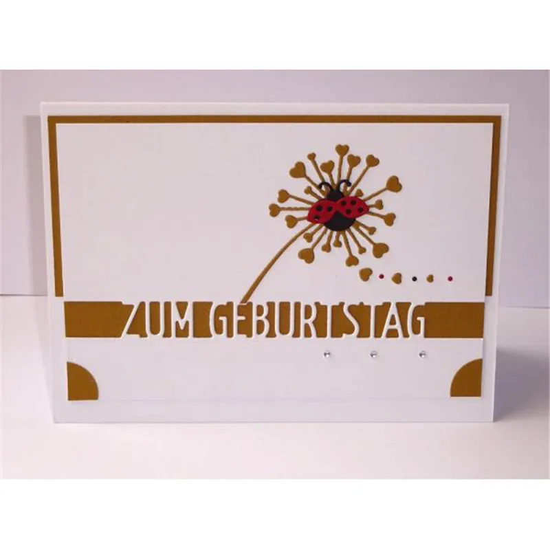 GJCrafts буквы штампы слова металлические Вырубные немецкий Zum Geburtstag трафареты для
