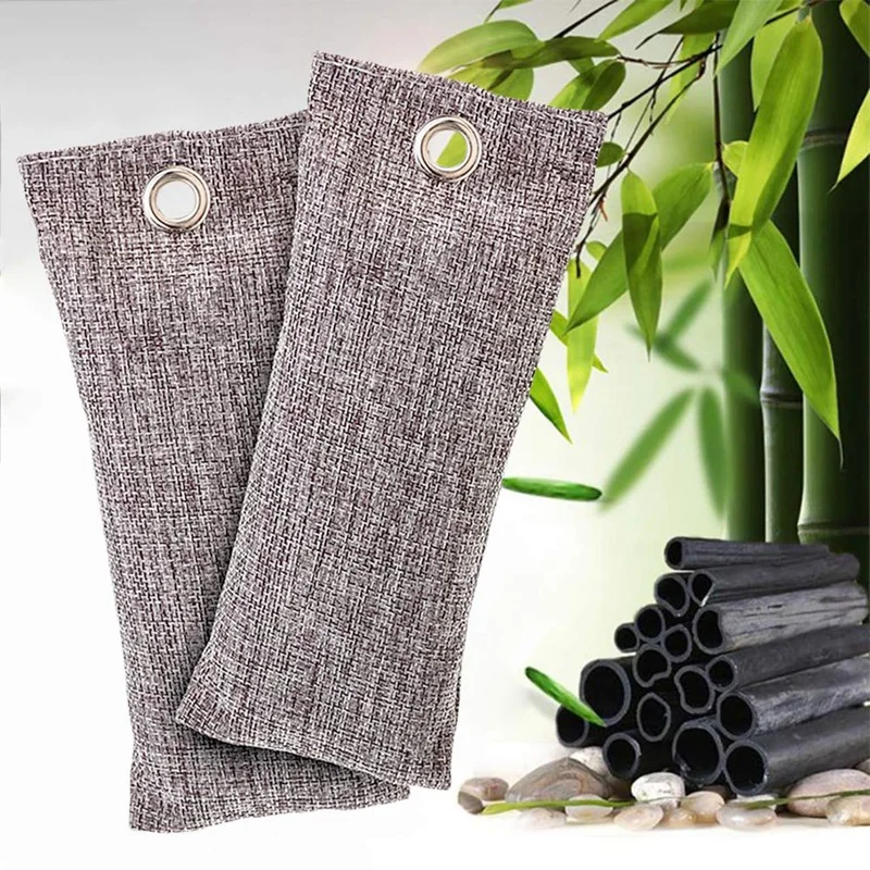 Bamboo Charcoal Air Purifying Bags - Natural Odor Absorber & Freshener (2 Pack)