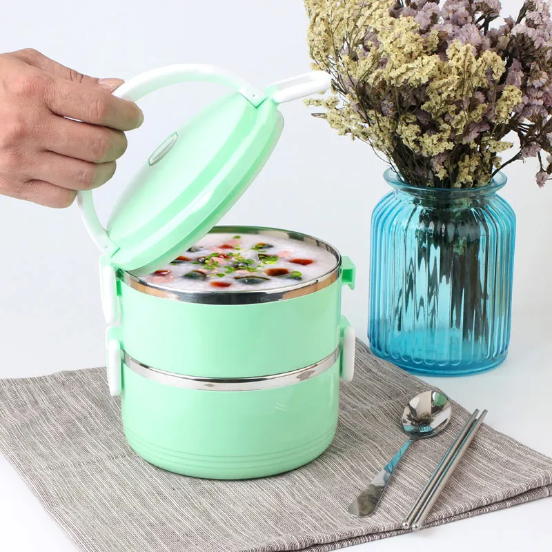 Многоуровневый герметичный контейнер из нержавеющей стали для хранения пищи