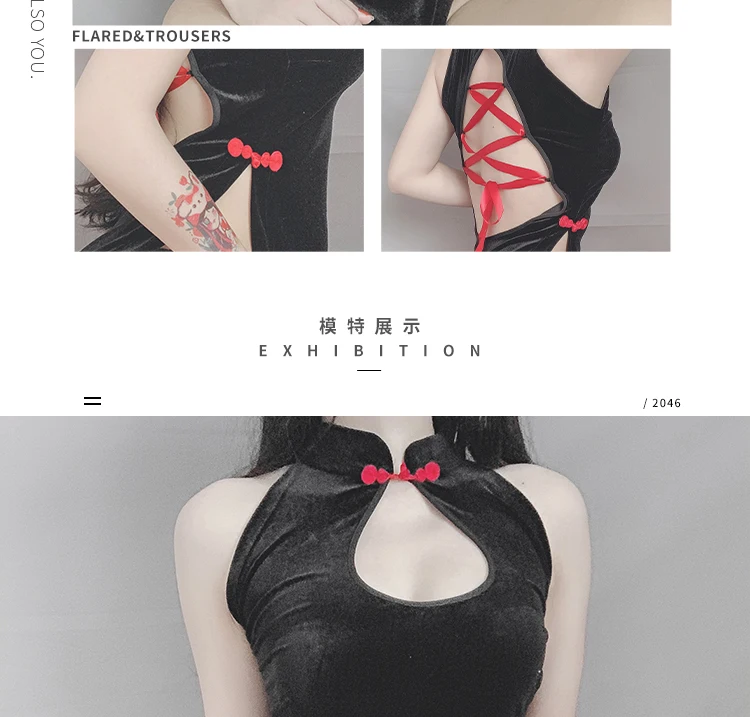 Бархатное винтажное платье Cheongsam с высоким разрезом, с вышивкой, открытая вилка, Униформа, страсть Aodai, комплект платья, соблазнительное сексуальное нижнее белье