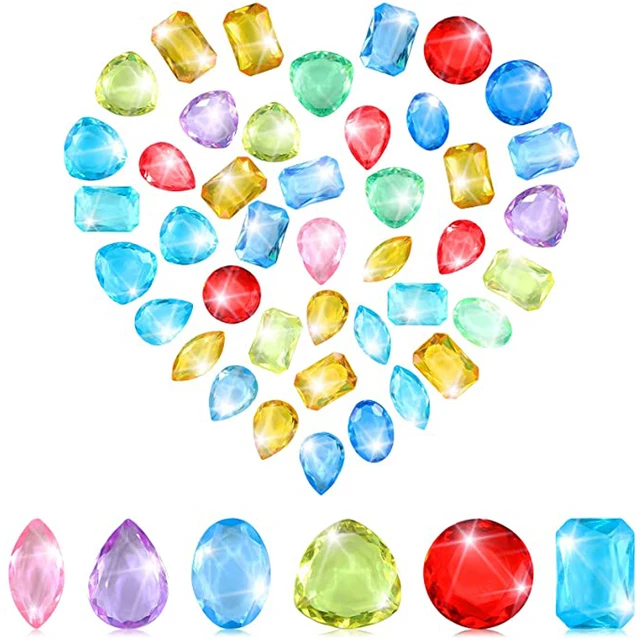 Treasure Chest Party Favor Toys Kids Diamonds Jewels Gems Bulk Gemstones And Crystals Boys Girls Funny Gifts Goodie Bag Fillers 4