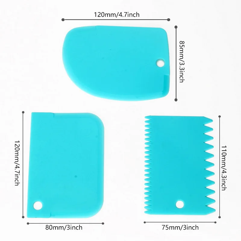 3 шт./компл. пластиковое лезвие помадка инструмент для украшения торта Многофункциональный кондитерский крем шпатель для масла пластиковый скребок для торта набор