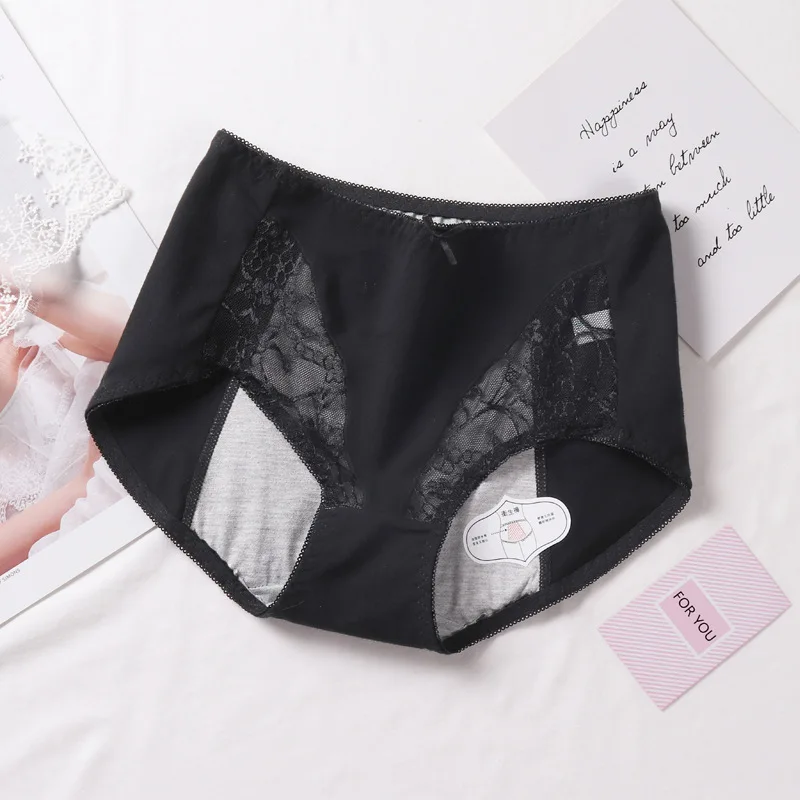 Women Sexy Lace Leak Proof Panties Menstrual Physiological Period Briefs Waterproof Pants High-Waist Female Underpants#F - Цвет: B