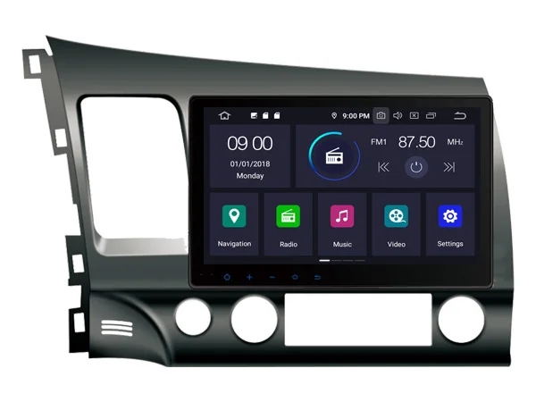 RUISO 4g+ 64g 8-Core автомобильный DVD плеер Android 9,0 для HONDA CIVIC 2007 автомобильный мультимедийный DVD Авто Радио Стерео 1080P GPS wi-fi DVR dab obd ips