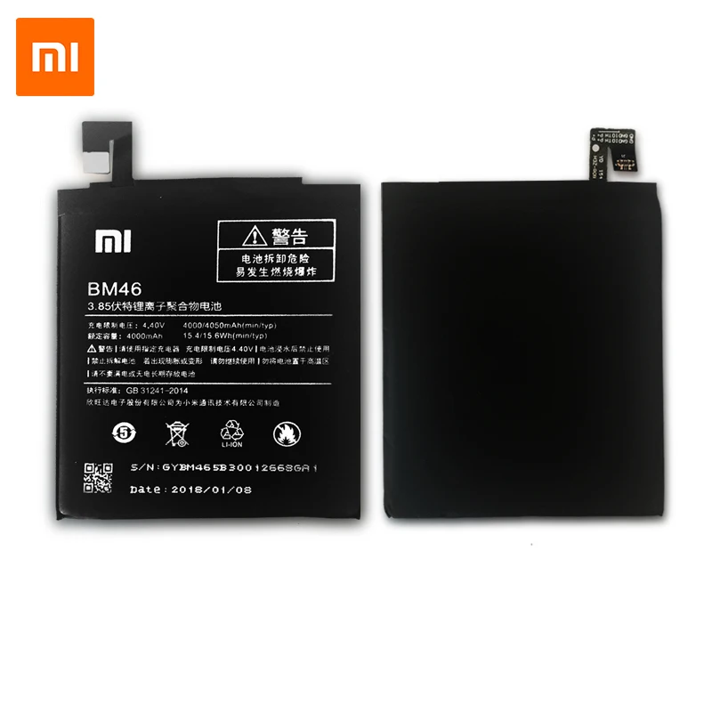 Аккумулятор для мобильного телефона Xiaomi BM46 4000 мАч для Xiaomi Redmi Note 3/Note 3 Pro, сменные батареи, Бесплатные инструменты