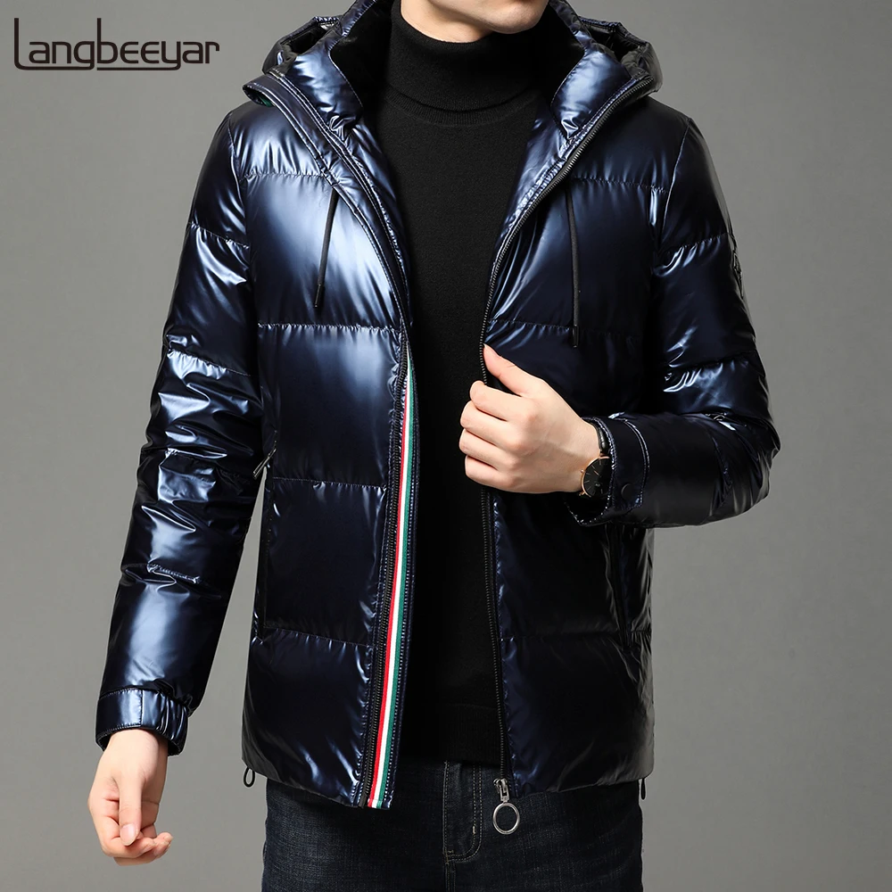 

2020 Winter New Brand Casual Fashion Warm Duck Down Filled Mens Jacket Windbreaker Parka Jacket Shiny Bubble Coat Men's Clothing