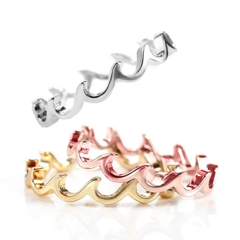 

Huitan Trendy wave Rings For Women Succinct Design Finger Ring For Carrer Jewelry Cute Gift For Girlfriend Dropshipping