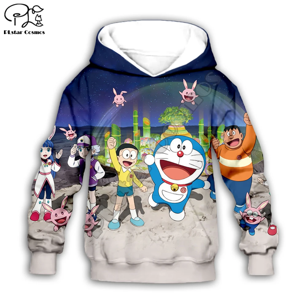 Детский комплект Doraemon 3d толстовки семейный костюм футболка на молнии пуловер