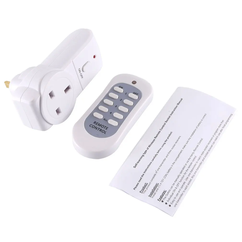 

UK Plug Countdown Timer Switch Smart Remote Control Plug-In Socket Auto Shut Off Outlet Automaticl Turn Off Electronic Device