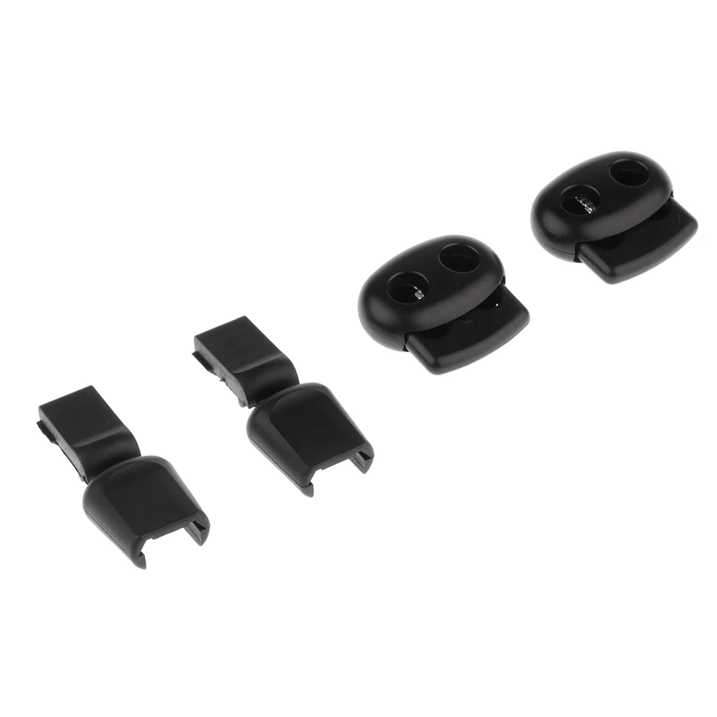 3 Pair Sport Shoes Lace Locks Set Shoelaces Strings Fastener Stopper Black Strong and Durable to Use