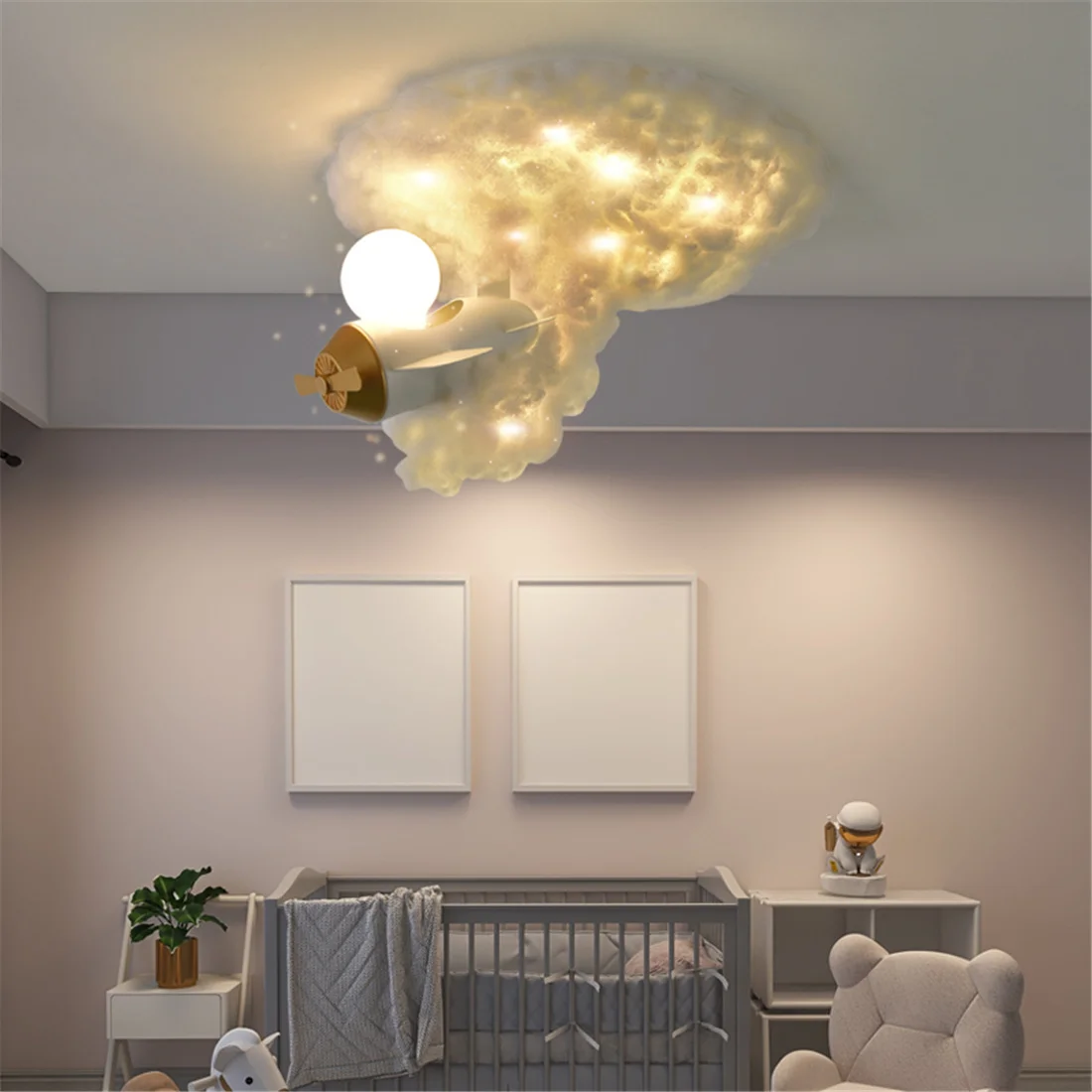 Creative Cartoon Clouds Airplane Led Ceiling Lamp For Children Bedroom Baby Nursery Indoor Decor Lighting Fixtures Kids Luster