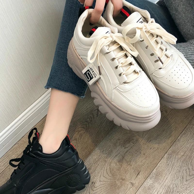 2019 женская спортивная обувь кроссовки на платформе толстой подошве дышащая для