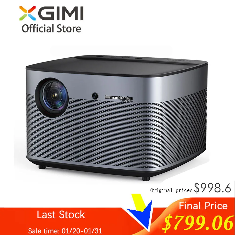 Проектор XGIMI для домашнего кинотеатра 300 дюйма 1080P Full HD 3D Android Bluetooth Wi Fi поддержка 4K