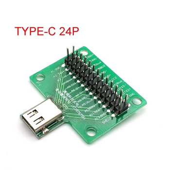 

USB 3.1 Type C Connector 24 Pins Female Socket Receptacle Adapter To Connection Wire & Cable 24P PCB Board Support