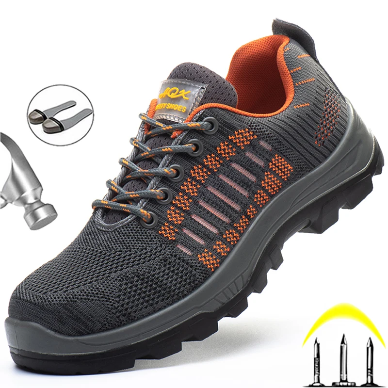 

Защитная обувь для улицы, мужские строительные рабочие ботинки, неразрушаемые Женские рабочие кроссовки, защитные ботинки с защитой от проколов для мужчин