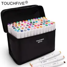 TouchFive 12/24/36/48/60/80/168 couleurs Art marqueurs stylo marqueur à base d'alcool embouts à double tête pour dessin Manga marqueur