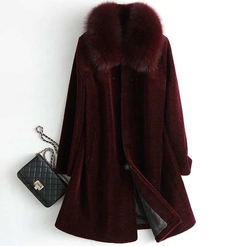 Зимняя куртка пальто с натуральным мехом женские меховые и куртки воротником из