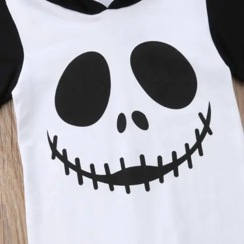 Newborn Baby Boy Long Sleeve Halloween Costume Ghost Hooded Romper Jumpsuit Outfits Spring Autumn Clothing
