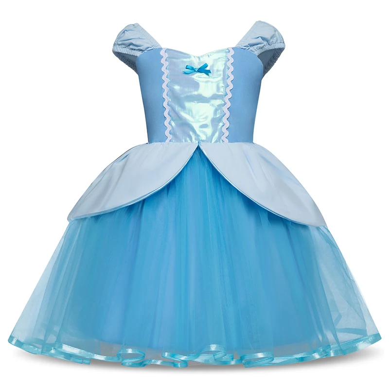 Маскарадный костюм Минни Маус для девочек на день рождения, Пасху, маскарадный костюм на Хэллоуин, платье Белоснежки, платье принцессы, Vestidos infantil - Цвет: Dress 9 Blue