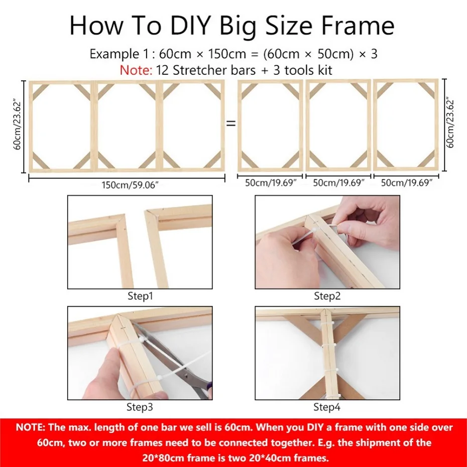 Большой DIY холст картины рамка из натурального дерева Фоторамка Алмазная картина рамка настенная живопись Большие плакаты вешалка рамка домашний декор