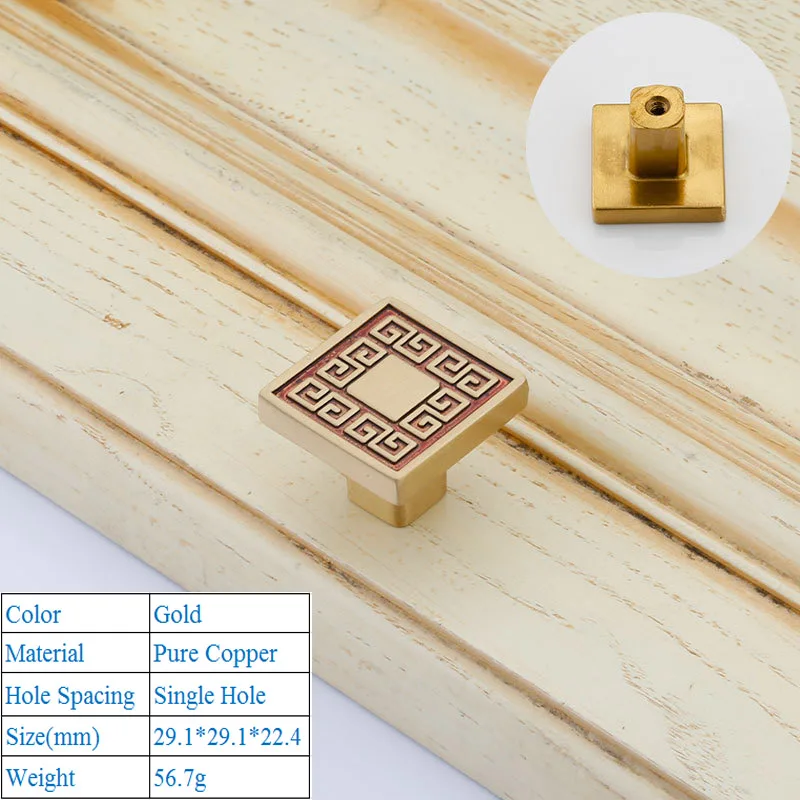 Gold 8009-Single LBA Европейский шкаф для обуви, декоративная мебель, золотая ручка для раздвижной двери, чистая медь, большие товары для дома, высококачественные дверные ручки - Цвет: Gold 8009-Single