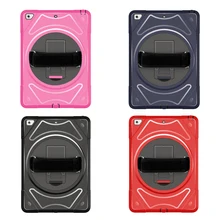 Case For iPad 2018 9.7 inch Shockproof Heavy Duty Cover for iPad 2017 A1822 A1823 Tablet Funda with 360 Stand & Hand Strap MTL02 Case For iPad 2018 9.7 inch Shockproof Heavy Duty Cover for iPad 2017 A1822 A1823 Tablet Funda with 360 Stand & Hand Strap MTL02