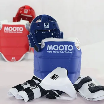 

New Tae kwon do Taekwondo&Karate head protector Mooto protective gear 5 piece set pride armor arm guard shin guard WTF standard