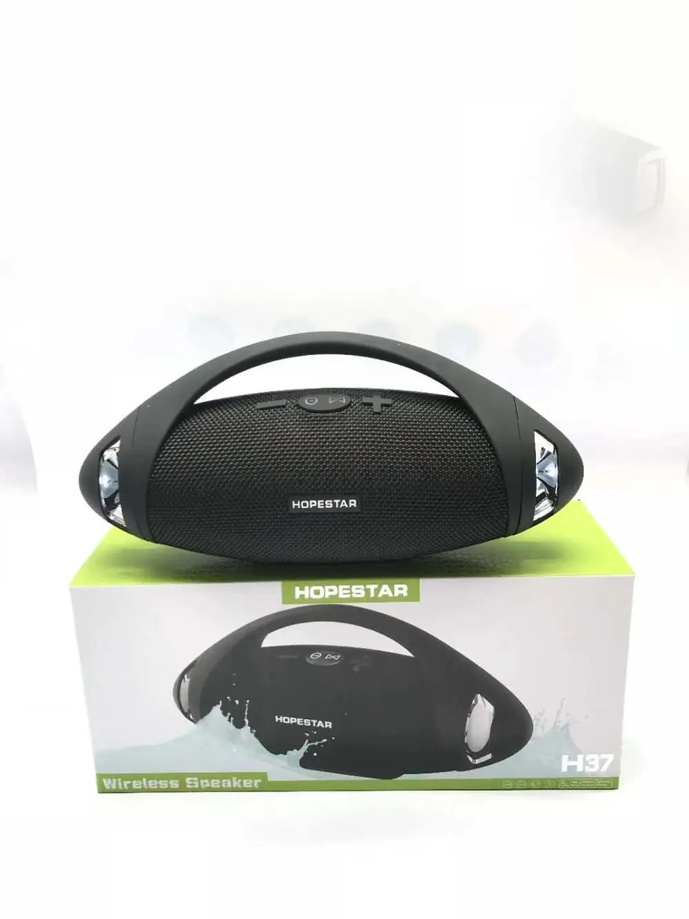 HOPESTAR H37 регби Bluetooth, usb-громкоговоритель стереозвуковая панель бас водонепроницаемый открытый беспроводной портативный динамик сабвуфер - Цвет: Black