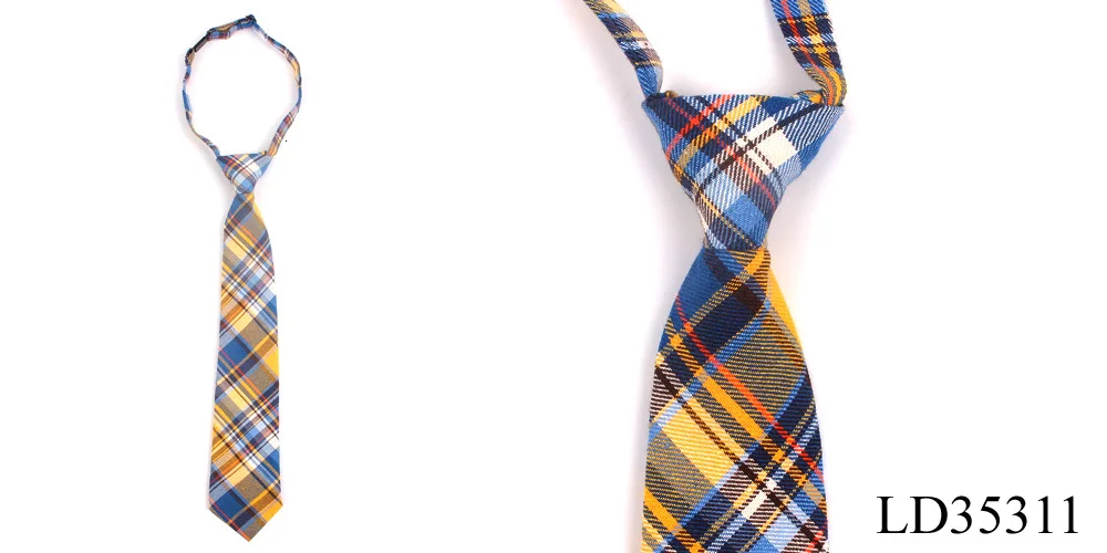 Модный мужской и женский хлопковый галстук для мальчиков и девочек, тонкий клетчатый галстук для подарков, Повседневный, новинка, резиновый галстук, регулируемые Галстуки