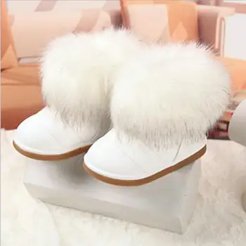 

Hot Kids Boot For Girls Keep Warm Snow Boots Shoes Rubber Sole Baby Girls Outdoor Snow Cotton Shoes Plush Ankle Boots Sneakers
