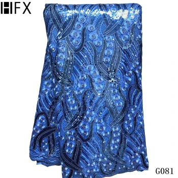 

African Sequins Lace Fabric 2019 African French Lace Fabric High Quality Nigerian Lace For Wedding Dress H2985