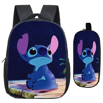 

Beautiful Stitch Backpack Colourful Pattern Laptop Backpack Beautiful Children Boys Girls Casual School Bag + Fashion Pen Bag