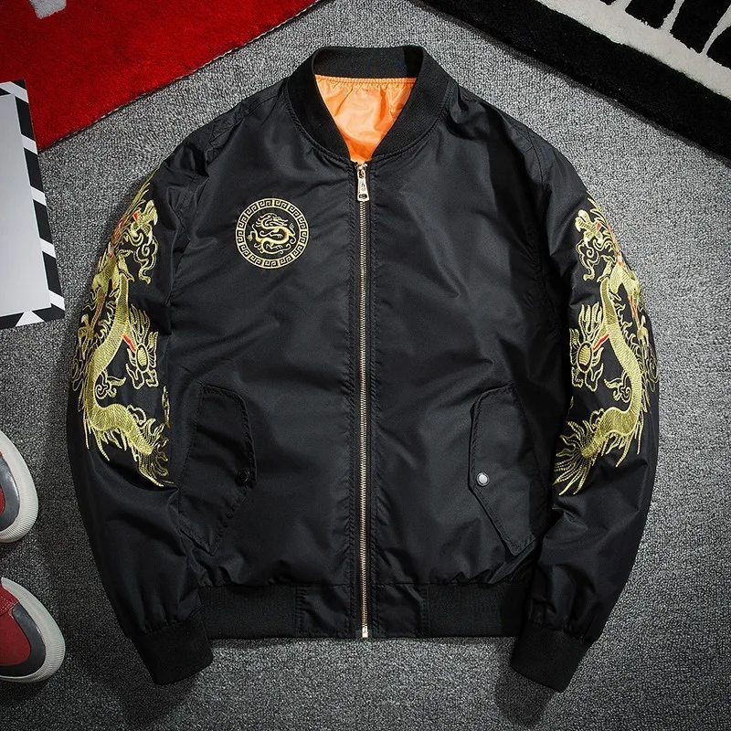

Army No Standard New Arrival Casual Embroidery Bomber Jacket Men Brand Spring And Autumn 2020 Embroidered Dragon Baseball Suit