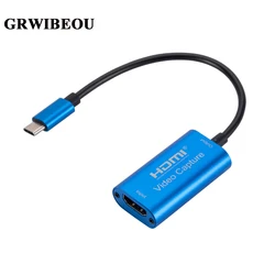 GRWIBEOU's new HD1080P portable video capture card anti-interference game recording Type C to HDMI compatible PC live broadcast