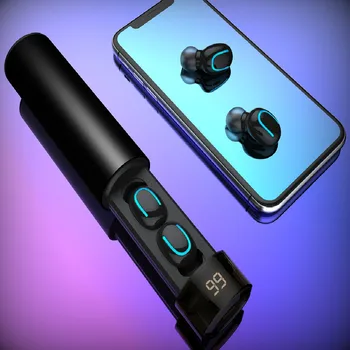 

Sell Well Q67 TWS Wireless Bluetooth Earphone With Mic Handsfree Sports IPX5 Waterproof Earphones Earbuds LED Power Bank Headset